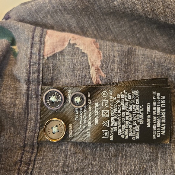 Ted Baker London Mens Tropical Floral Birds Short Sleeve Button Down Shirt Large - Picture 5 of 6